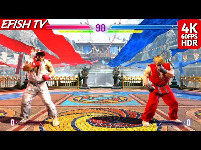 Ryu vs Ken (Lv 8 CPU & Classic Control) - Street Fighter 6 | PS5 4K 60FPS