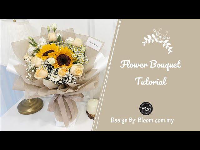 How to Wrap a Flower Bouquet || Flower Bouquet Tying & Wrapping Techniques & Ideas | 螺旋花腳手綁花束 | 花束包装