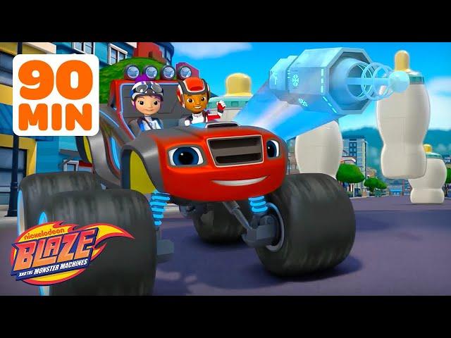 90 MINUTES of Blaze Using STEM on Blazing Missions and Rescues! | Blaze and the Monster Machines