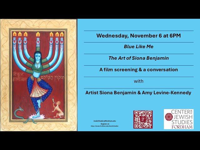 “Blue Like Me”: An Evening with Siona Benjamin. A film screening and artist presentation