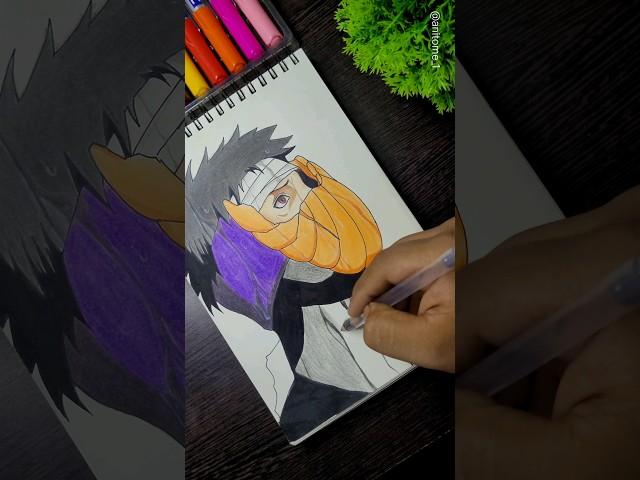 Drawing Obito Uchiha | Naruto Shippuden | Day 28 #artshorts #animedrawing #obito