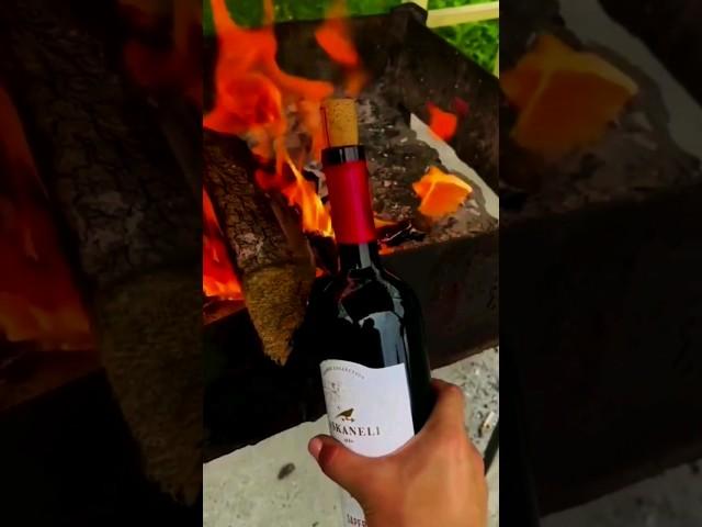 Amazing Wine Opening Technique With Fire #wineopen #garagemandu #homebar #wine #winebottle