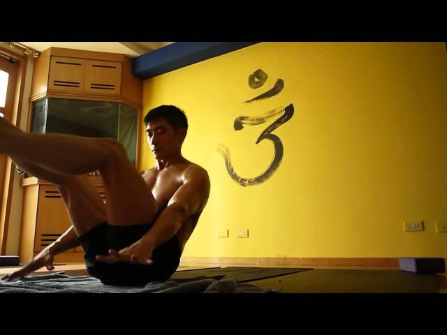 Corey Yoga Navasana with 5 handstands