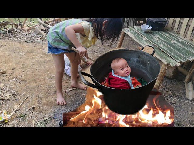 Daily life of a single mother and her two young children