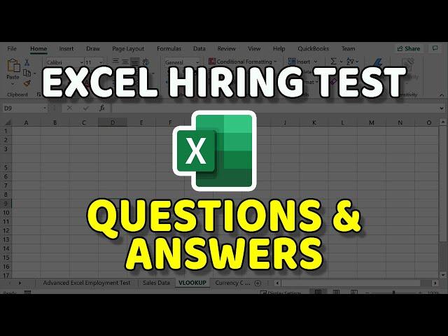 Excel Hiring Test Questions and Answers