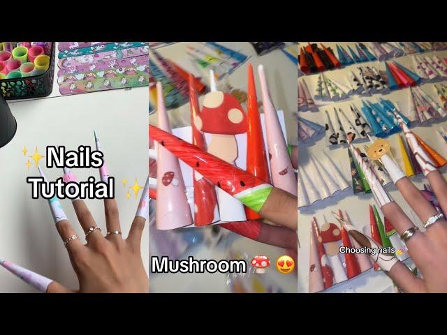 NAILS COMPILATION  paper nails designs + tutorial