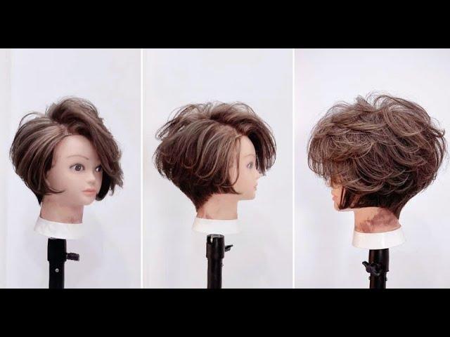 Modern Short Layered Bob Women's Haircut Full Tutorial | Textured & Creative Bob Cutting Techniques