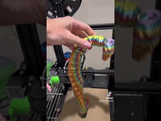 #3dprint #snake in silk rainbow PLA 3d printed toy python snake