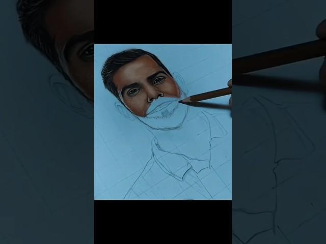 How to draw hair & beard  | virat kohli drawing ️ #shorts