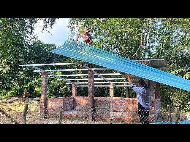 Construction progress of solid livestock barn. Together we install safe roofing