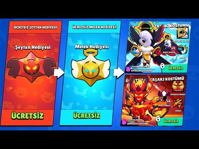 TÜM MELEK ve ŞEYTAN HEDİYELERİNİ SATIN ALDIM! 4000 ELMAS? ÜCRETSİZ ÖDÜLLER - Brawl Stars