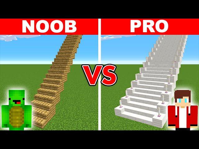 Minecraft NOOB vs PRO: LONGEST STAIRCASE BUILD CHALLENGE