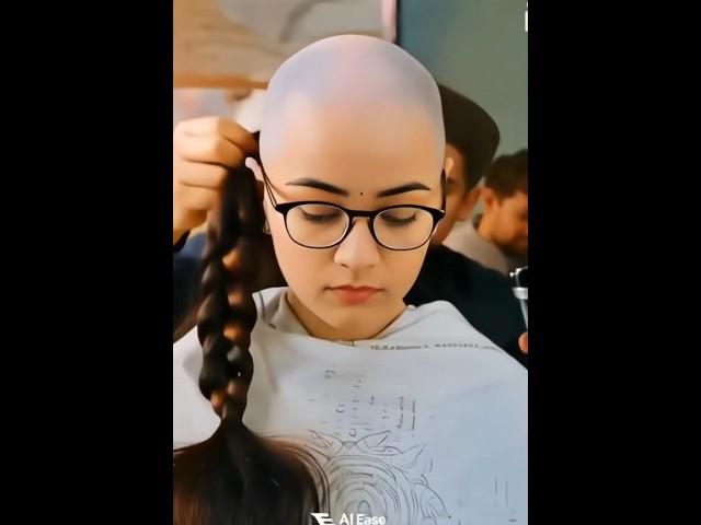 RASHMIKA MANDANNA - BALD HEADSHAVE - HAIRCUT - MOTTAI - GUNDU - MUNDAN - TOLLYWOOD (Made using AI)