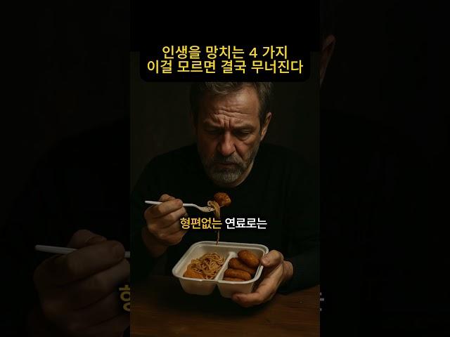 인생을 망치는 4가지 이걸 모르면 결국 무너진다 #명언 #동기부여 #삶의지혜 #인생조언 #조언