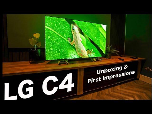 NEW LG evo C4 OLED Unboxing Set Up & First Impressions