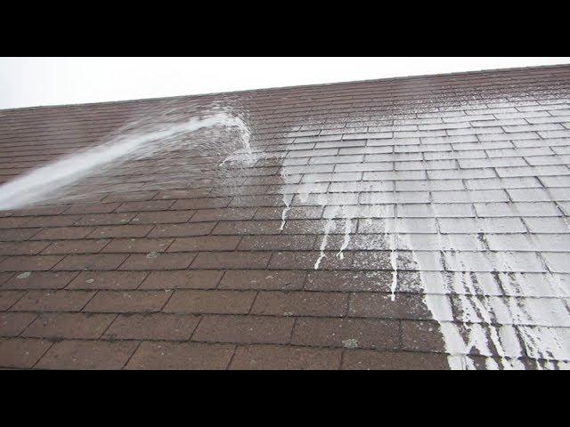 Cleaning a Roof with Oxygen Bleach