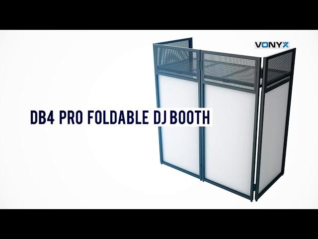 Vonyx DB4 Pro Foldable DJ Booth System with 4 screens 180.050