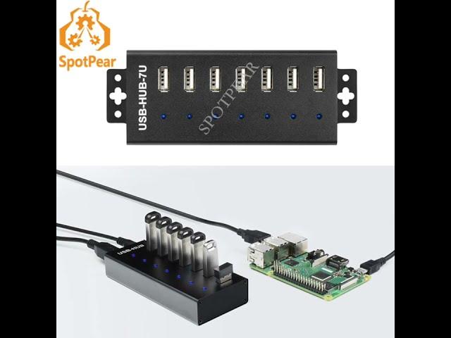 Spotpear USB HUB Industrial Extending 7x USB 2.0 Ports multi-interface hub with ESD protect