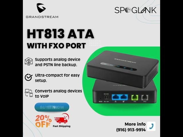 Grandstream HT813 ata with fxo port #spoglink @GrandstreamNetworks