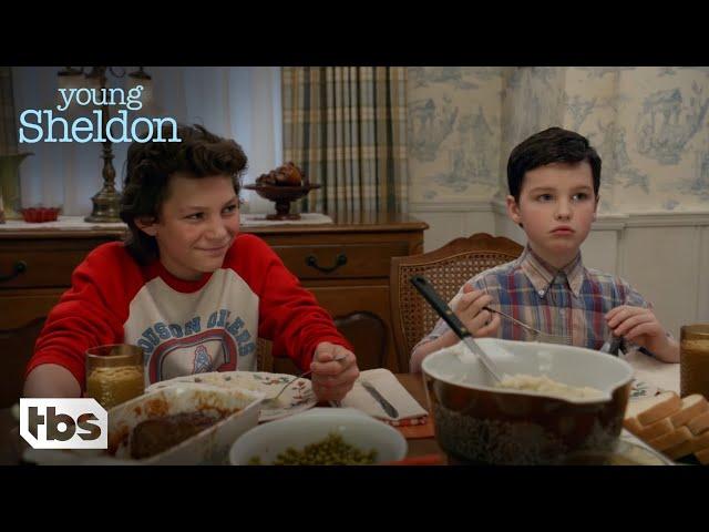 Young Sheldon: The Cooper Family Sits Down For Family Dinner (Season 1 Episode 1 Clip) | TBS