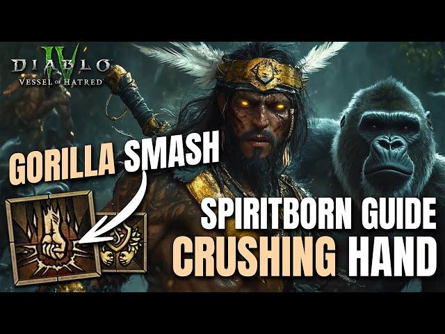 GORILLA SMASH - Crushing Hand Spiritborn Build is CRAZY Fast Diablo 4 Vessel of Hatred