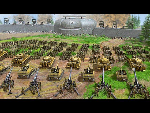 I built a WW2 MEGA-FORTRESS vs Endless GERMAN ARMY! - Gates of Hell