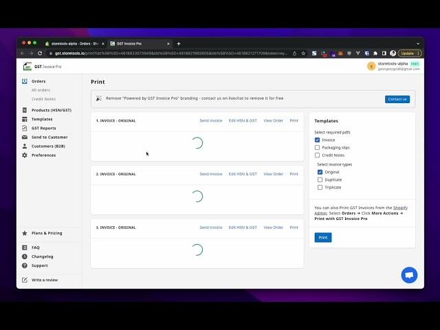 How to Bulk print GST Invoices on Shopify With GST Invoice + Reports