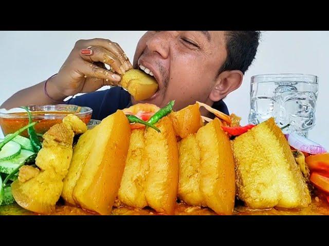 SPICY PORK MEAT BIG FAT EATING WITH SPICY GREEN CHILLI WITH BASMATI RICE | MUKBANG