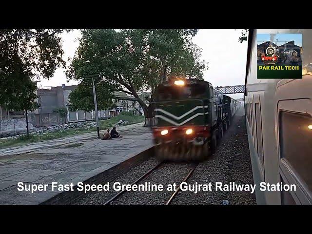 Super Fast Greenline crossing Gujrat Railway Station Pakistan Railways Pak Rail Tech