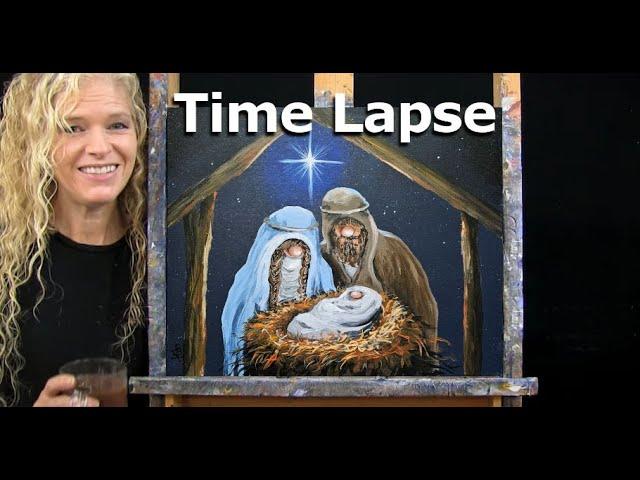 NATIVITY GNOMES- Learn How to Draw and Paint with Acrylics-Easy Beginner Acrylic Painting Tutorial