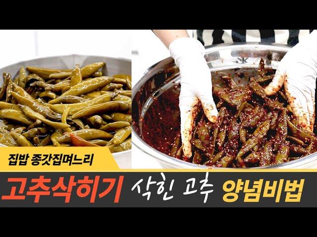 삭힌 고추 양념 비법 청양 고추 삭히기 구멍 뚫지 마세요