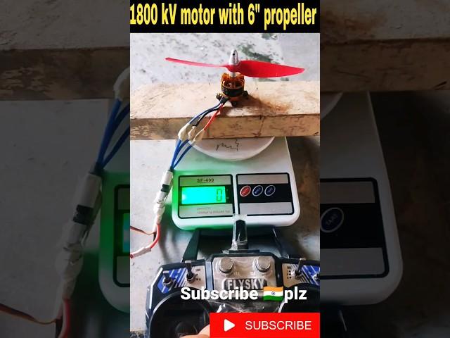 1800kv bldc motor with 6" propeller thrust test #rc #diy #thrust #rc hobby #viral #shorts