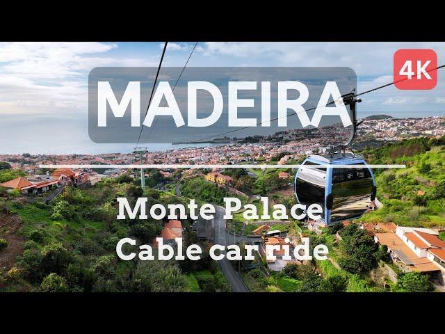 Soaring Above Madeira's Breathtaking Landscape in a Cable Car Ride from Monte Palace, Funchal, 4K