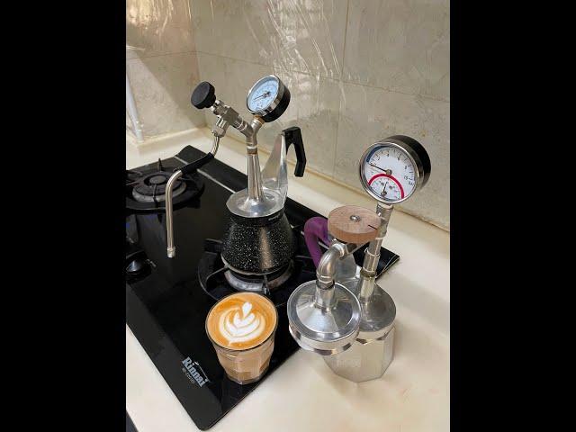 DIY改造兩個摩卡壺成為義式咖啡機 Become an espresso machine with 2 moka pots