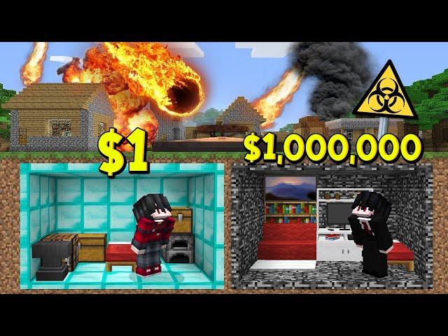 เอาชีวิตรอด!? ในบ้านคนจน $1 เหรียญ VS บ้านคนรวย $1,000,000 เหรียญ - (Minecraft คนรวยคนจน)