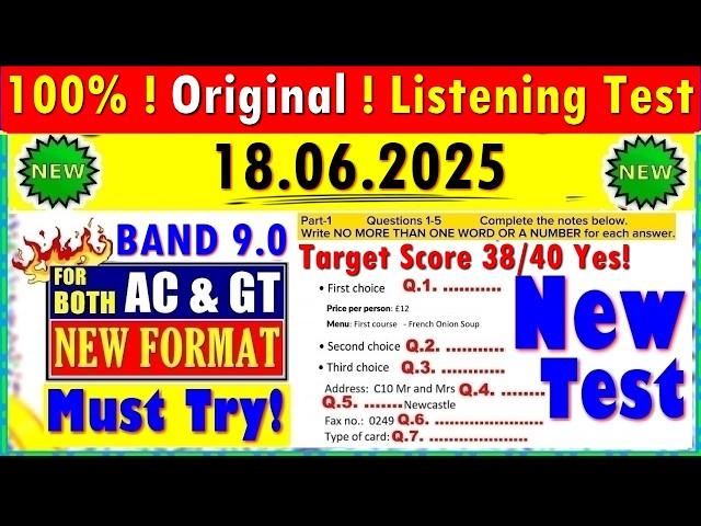 IELTS LISTENING PRACTICE TEST 2025 WITH ANSWERS | 18.06.2025