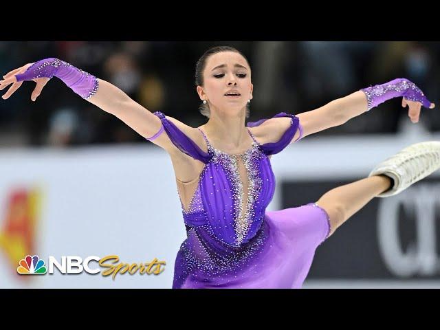 Valieva breaks her own record with incredible short program at European Championships | NBC Sports