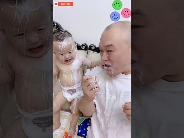 A father having fun with his baby || #funny#baby#shorts