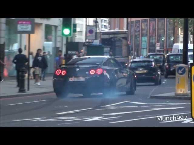 ARAB NISSAN GTR - CRAZY DRIFT IN LONDON!! TITANIUM STRAIGHT PIPES!