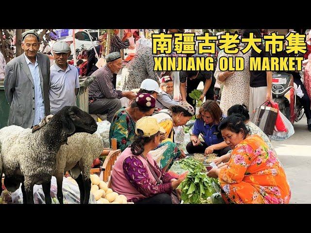 OLDEST Xinjiang Street Market with Real Uyghur Foods in Yarkant, China