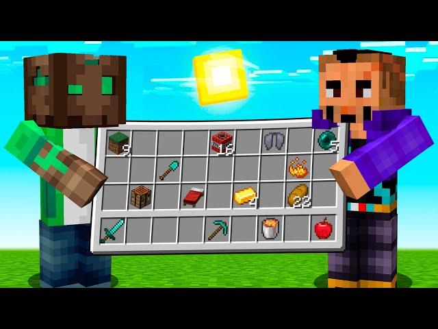 USAMOS EL MISMO INVENTARIO en MINECRAFT!  MINECRAFT ALEATORIO