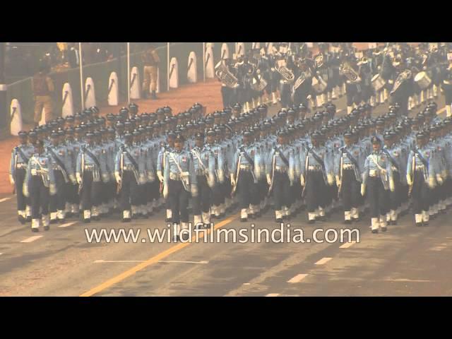 Indian Air Force contingents parade at Rajpath