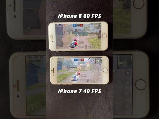 iPhone 7 vs iPhone 8 PUBG FPS Difference | 40 FPS vs 60 FPS #Shorts