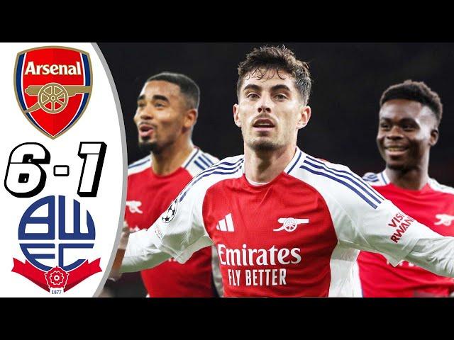 Arsenal vs Bolton 6-1- All Goals & Highlights - 2024