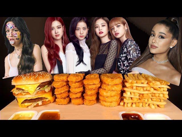 ASMR Mukbang with Celebrities...(BLACKPINK, Ariana, Olivia and more)