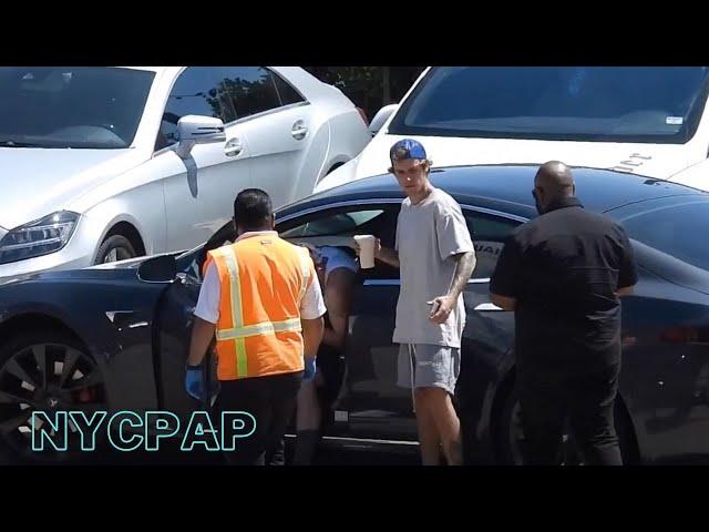 Justin Bieber and Hailey Bieber out with their friends separately in Beverly Hills