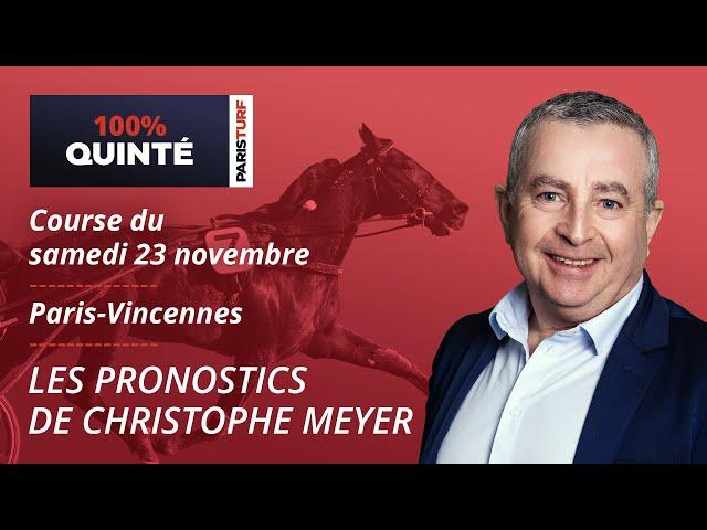 Pronostics Quinté PMU - 100% Quinté du Samedi 23 novembre à Paris-Vincennes