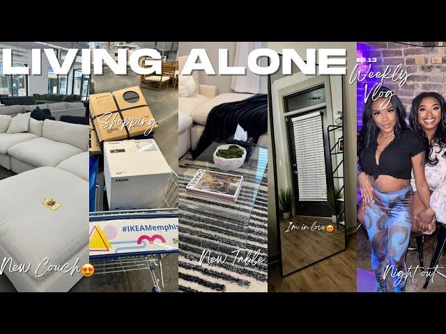 LIVING ALONE WEEKLY VLOG| Apartment shopping + Cloud COUCH +IKEA HAUL + New home decor+MORE