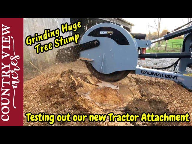 Removing Stumps with a Tractor.  Testing out the Baumalight 3P34 Stump Grinder