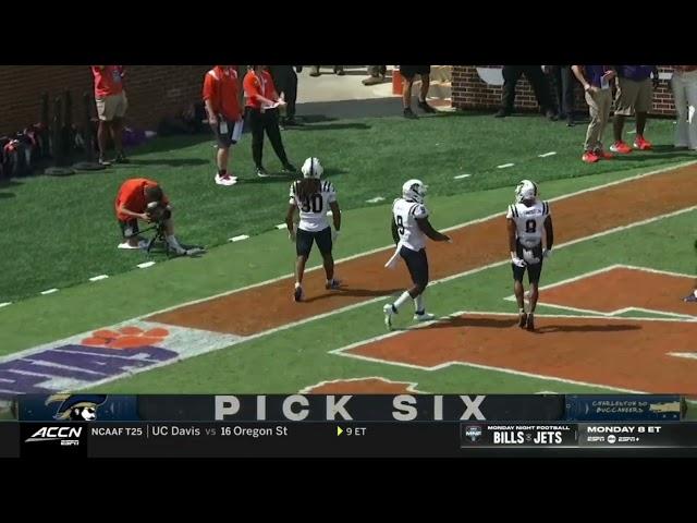 Charleston Southern 67 Yard Pick Six vs Clemson | 2023 College Football